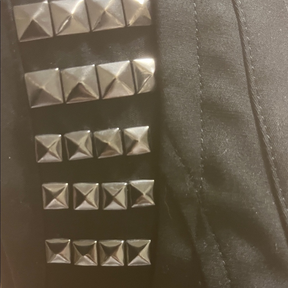 Mackage Black Studded Mini Dress Deep Scoop Neck - Picture 7 of 16